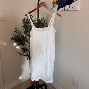 Aritzia La Boheme white dress with crochet detailing